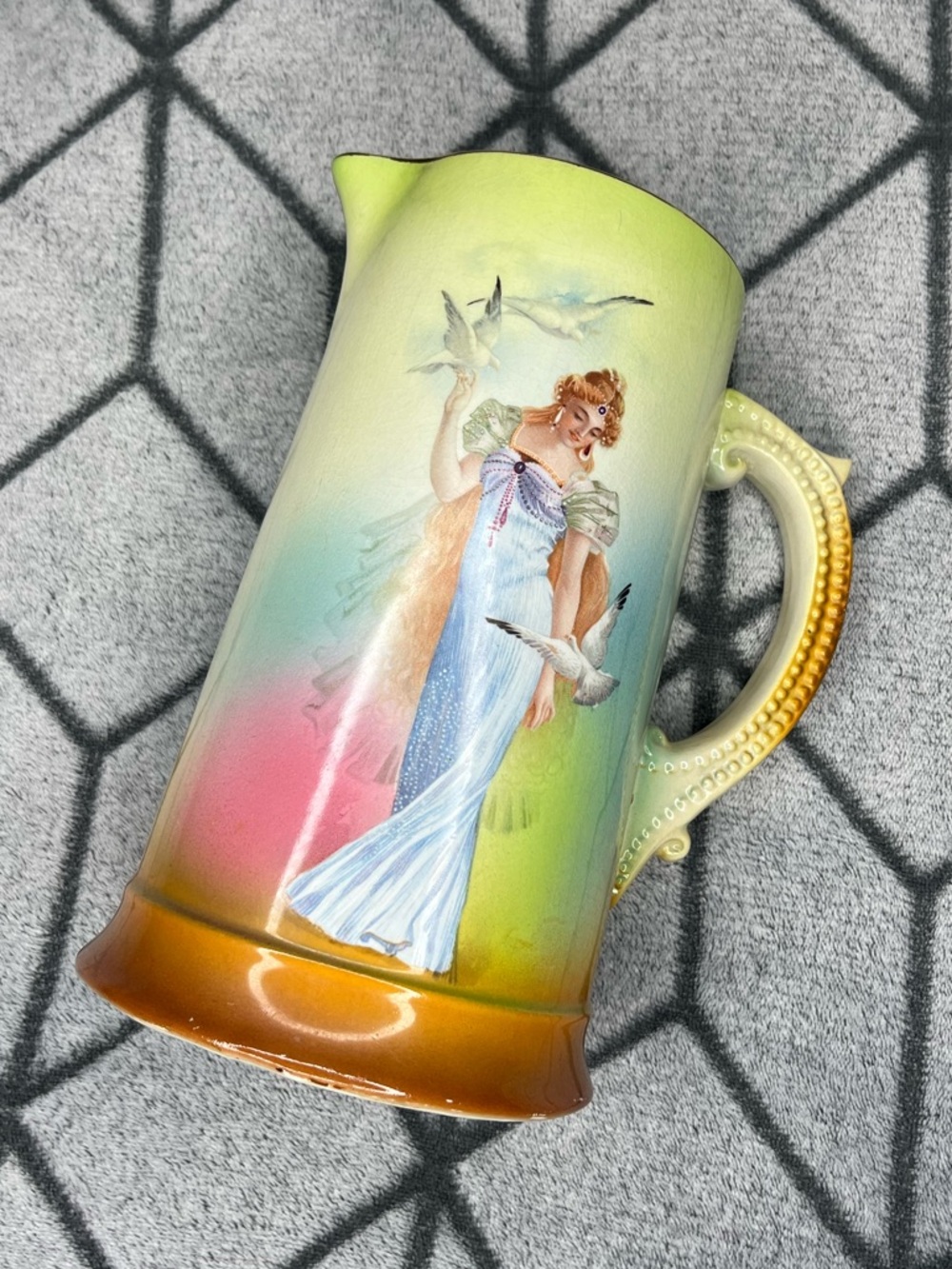 Antique Homer Laughlin Art China 20th Century Laughlin Art China Tankard Pitcher